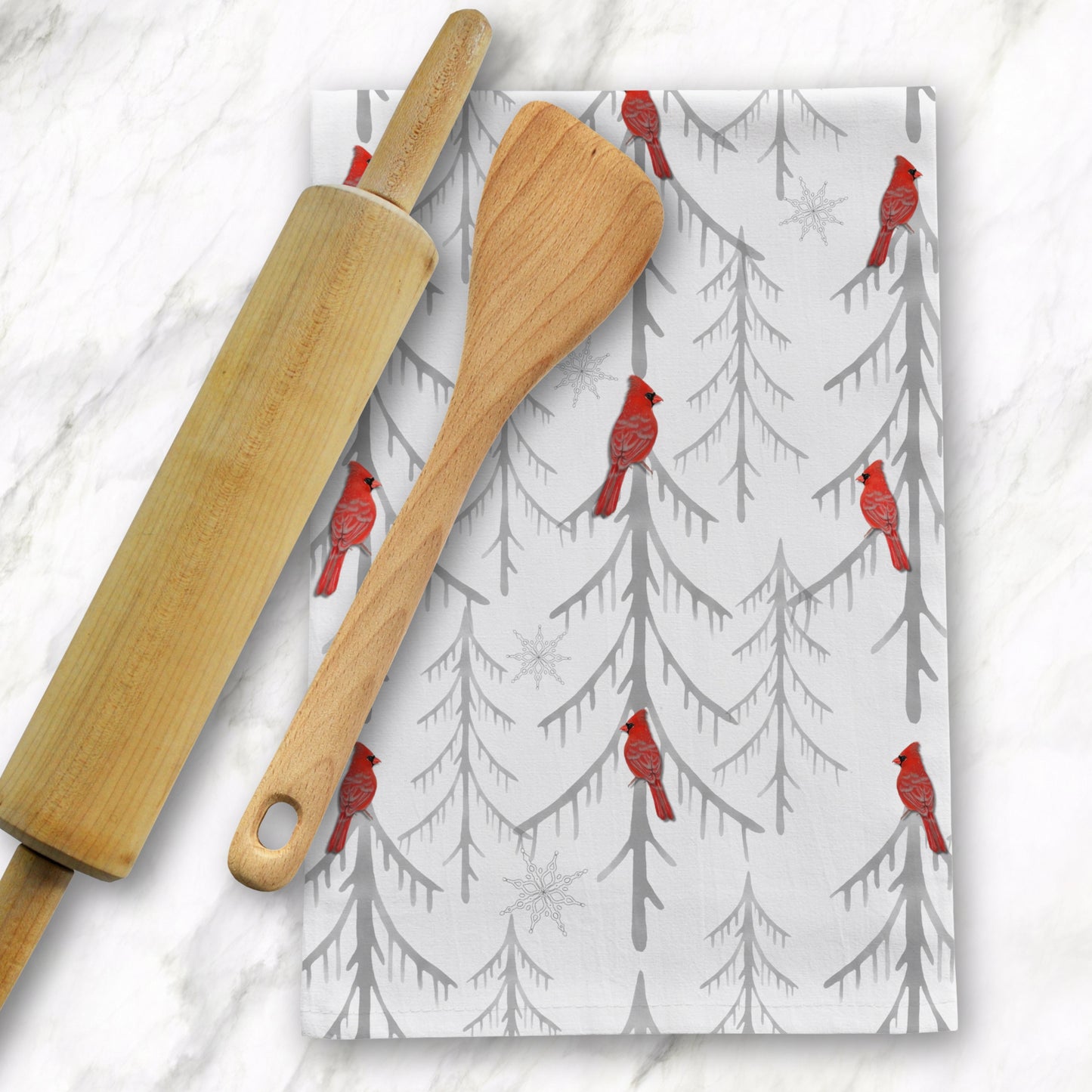 Cardinal Treetop Tea Towel