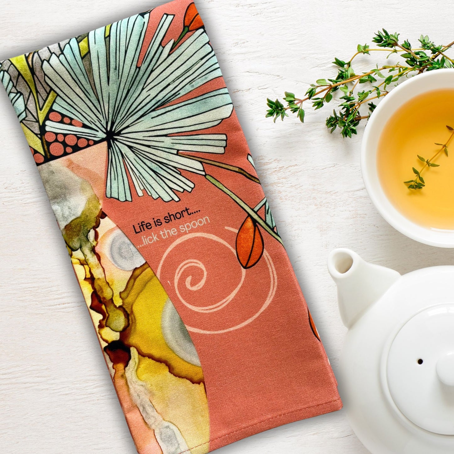Terracotta Pose Tea Towel