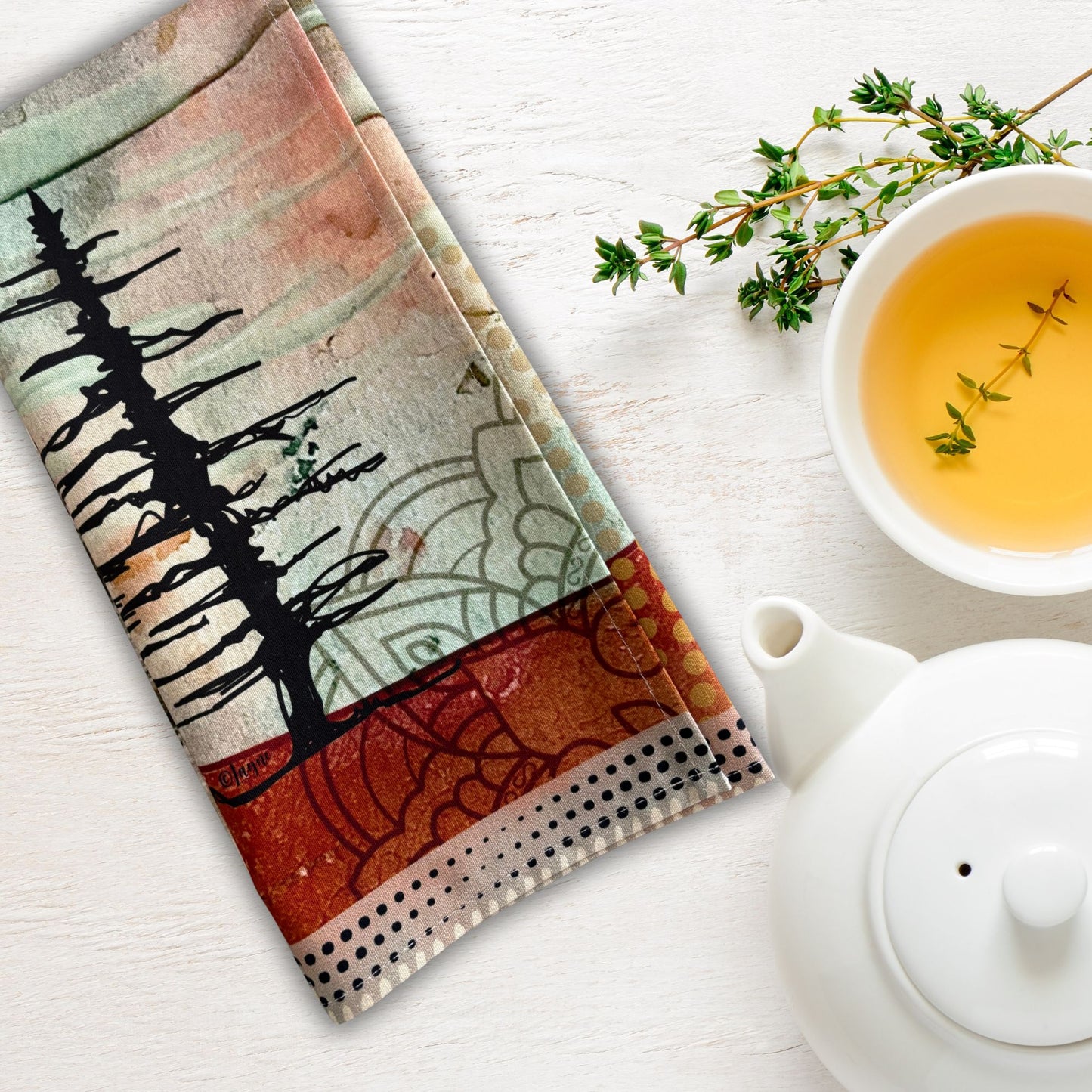 Skyfall Tree Tea Towel