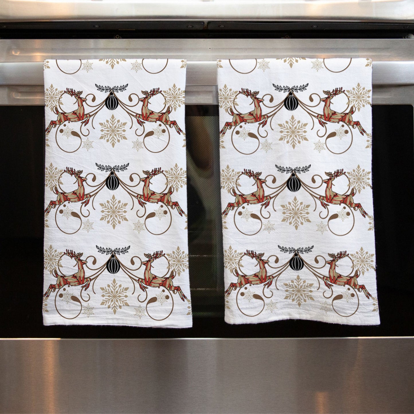 Reindeer Frolic Tea Towel
