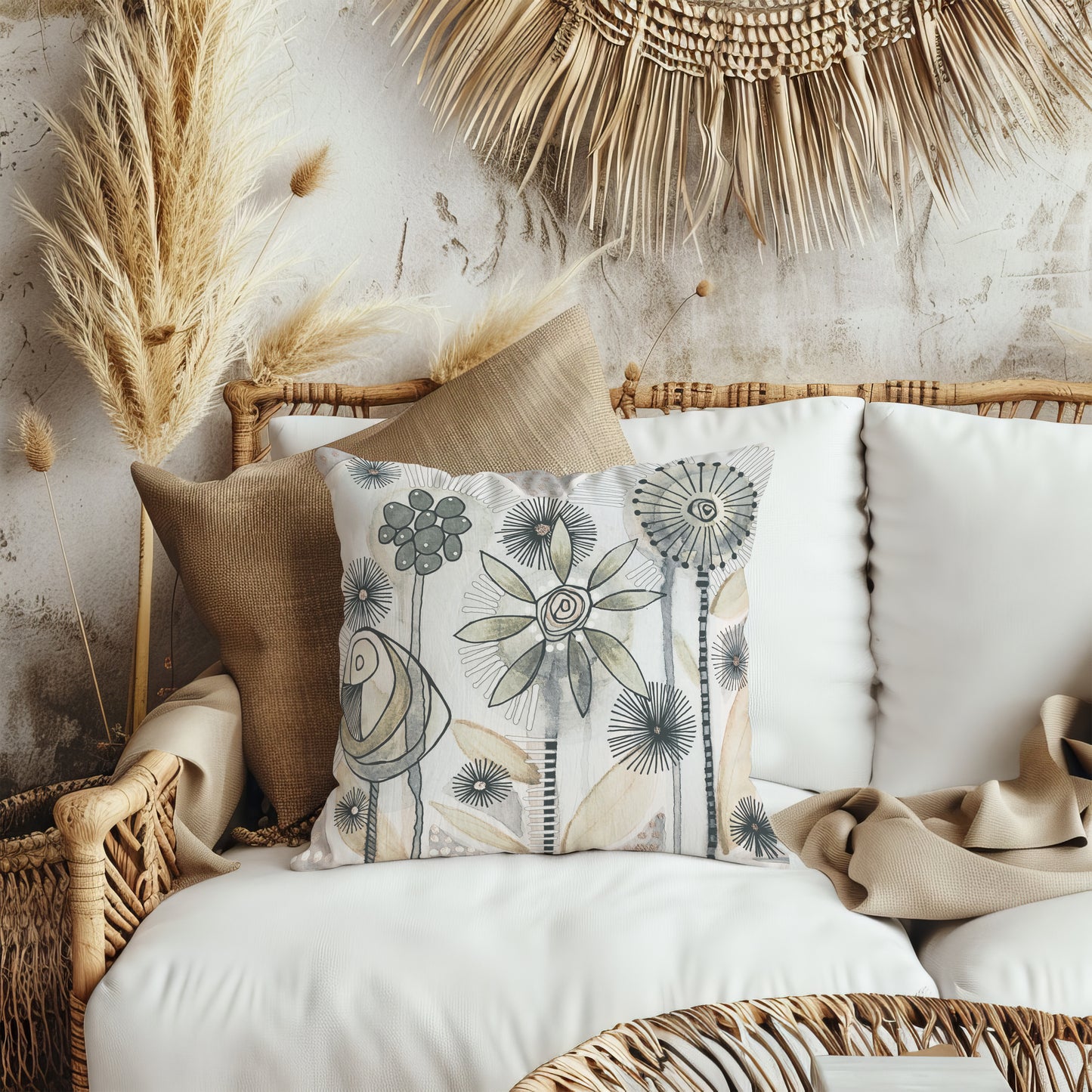 Garden Party Fawn Pillow Cover