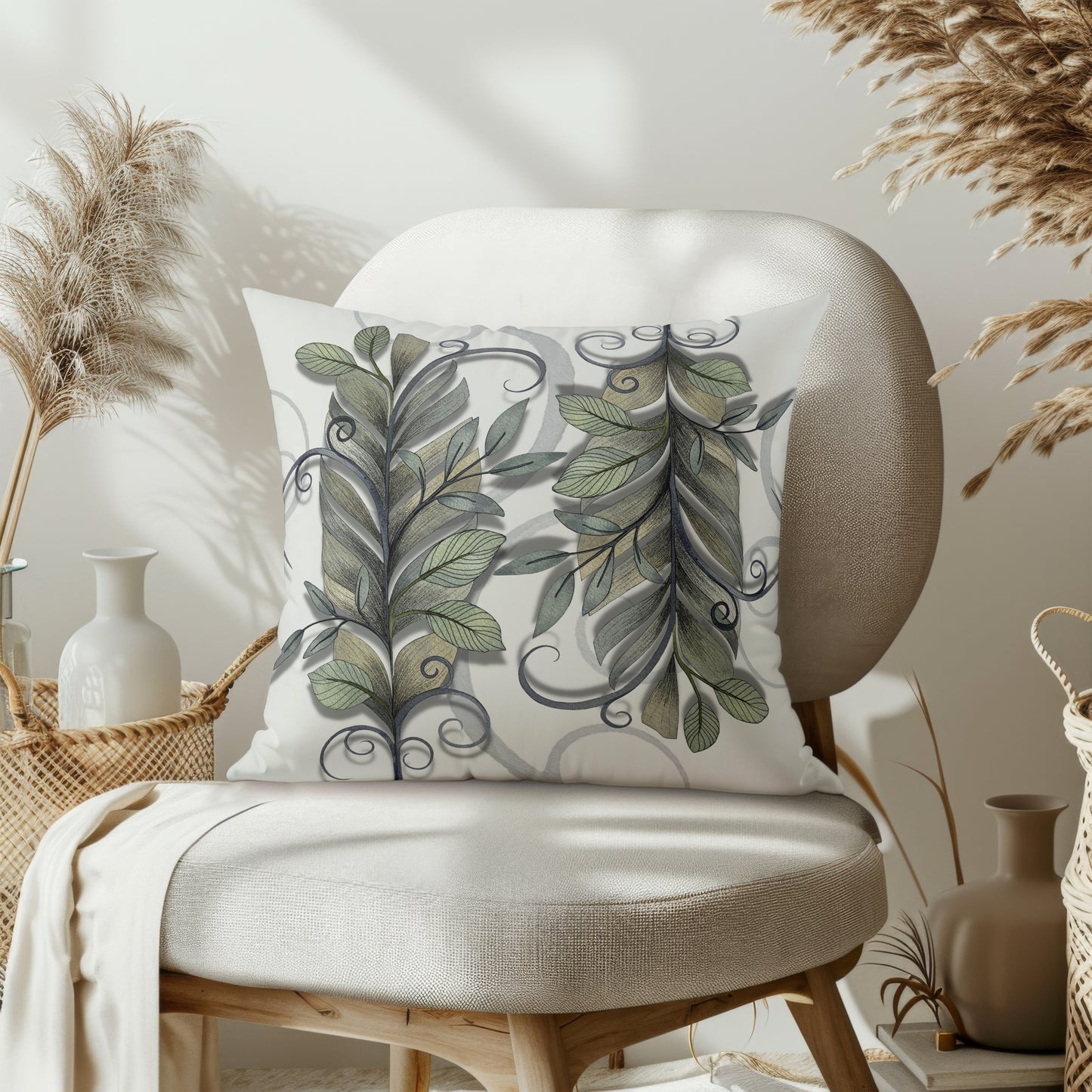 Sage Plume Pillow Cover