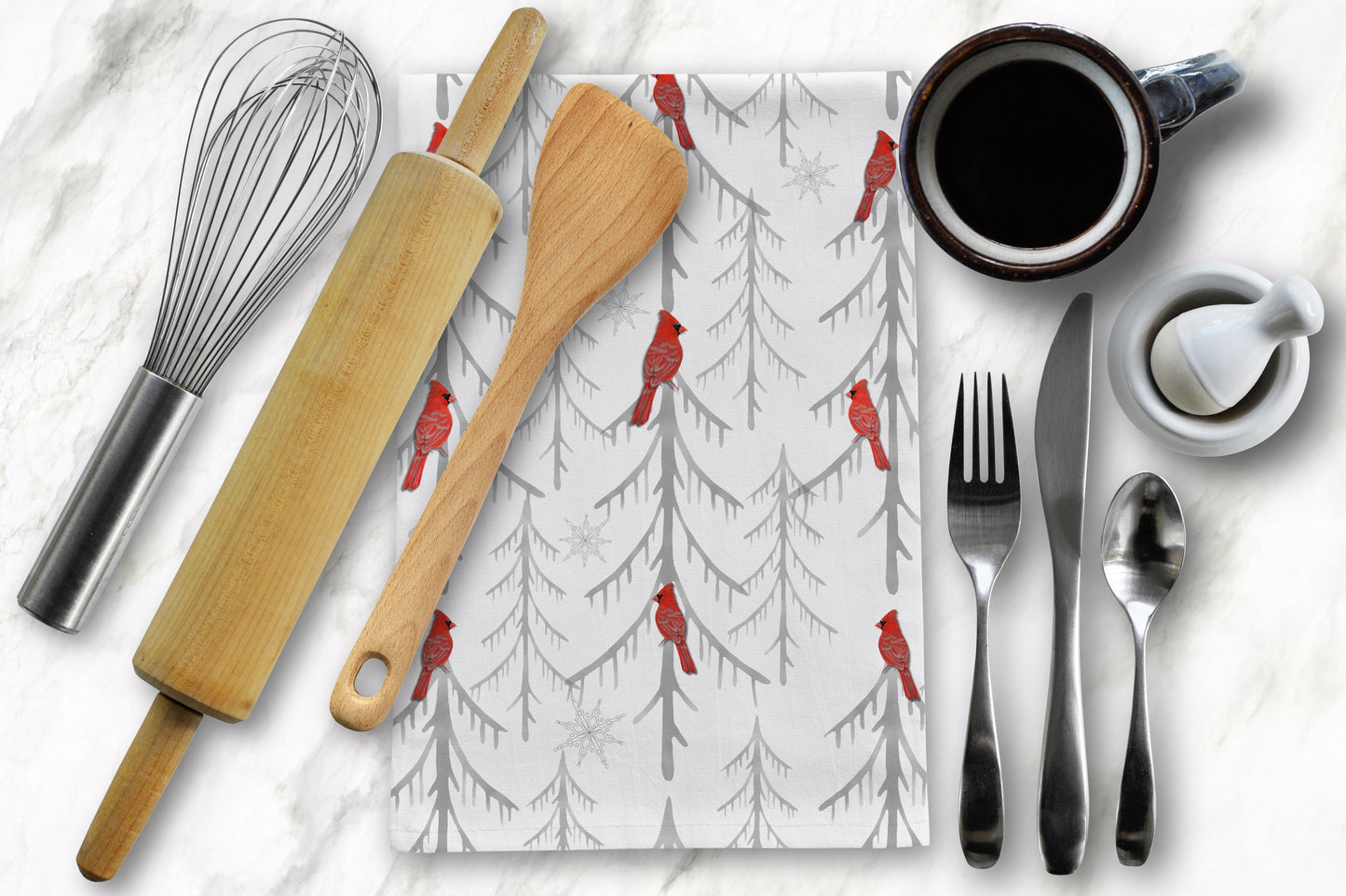 Cardinal Treetop Tea Towel