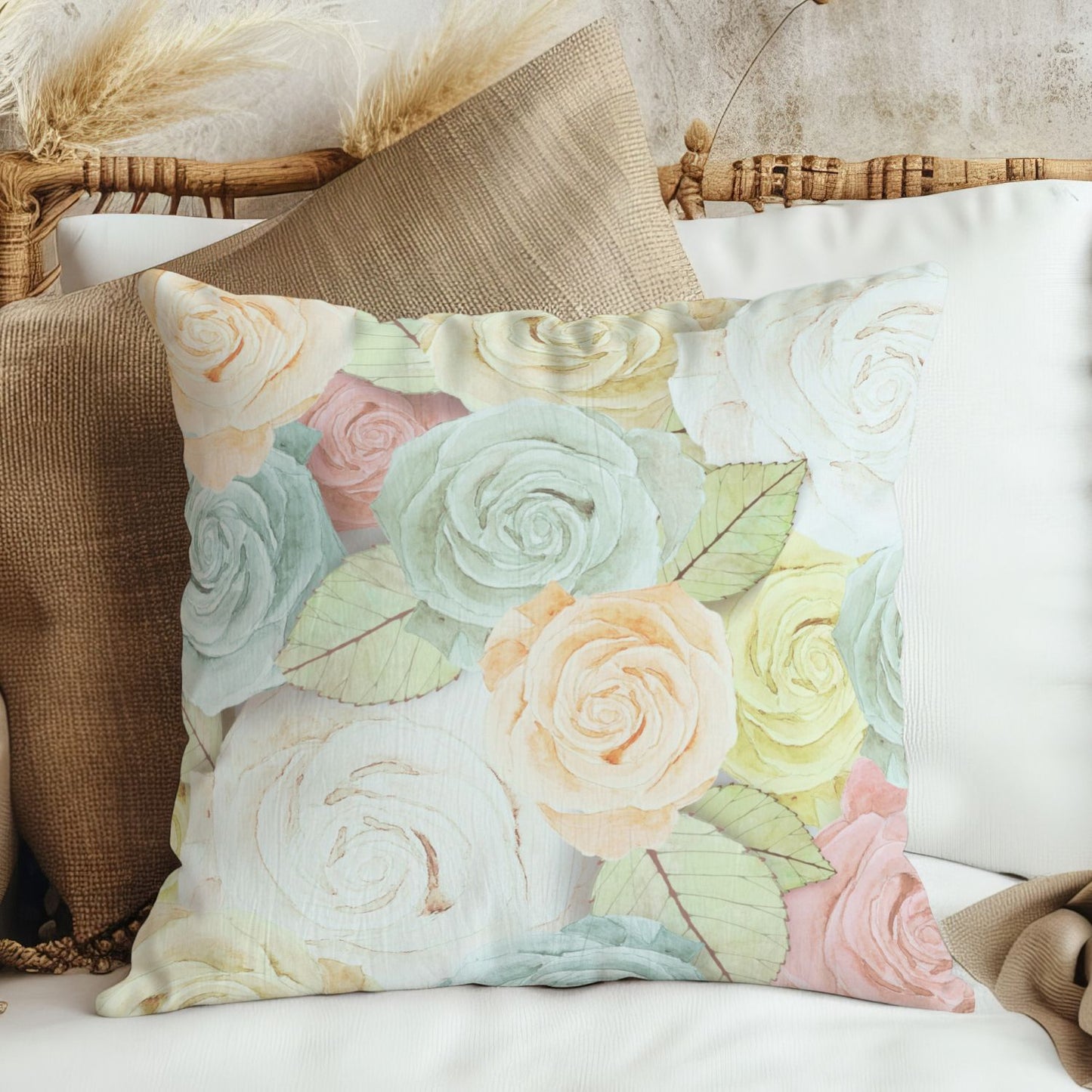 Vintage Rose Pillow Cover