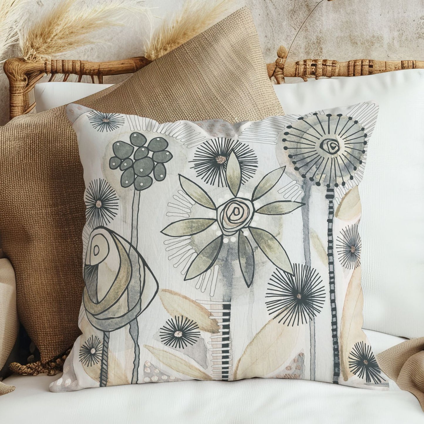Garden Party Fawn Pillow Cover
