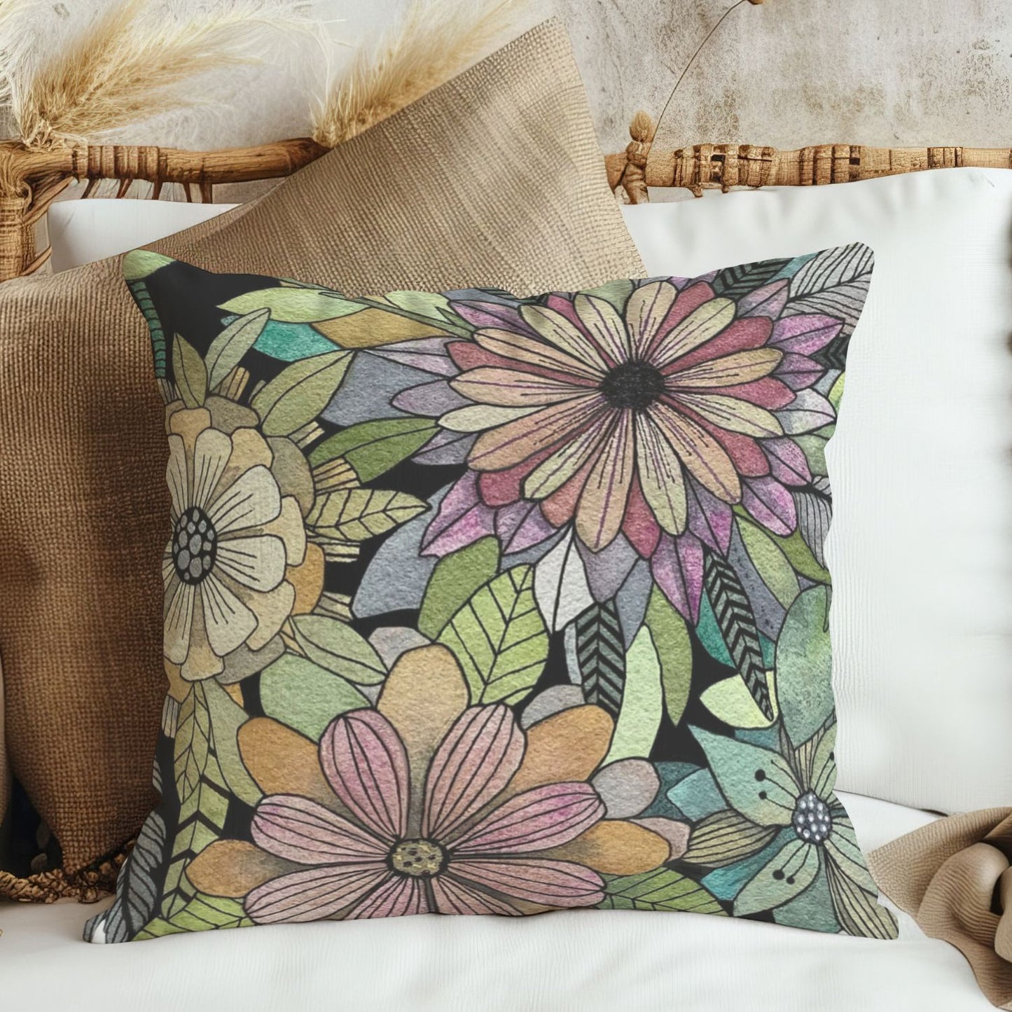 Flower Party Mix Pillow Cover