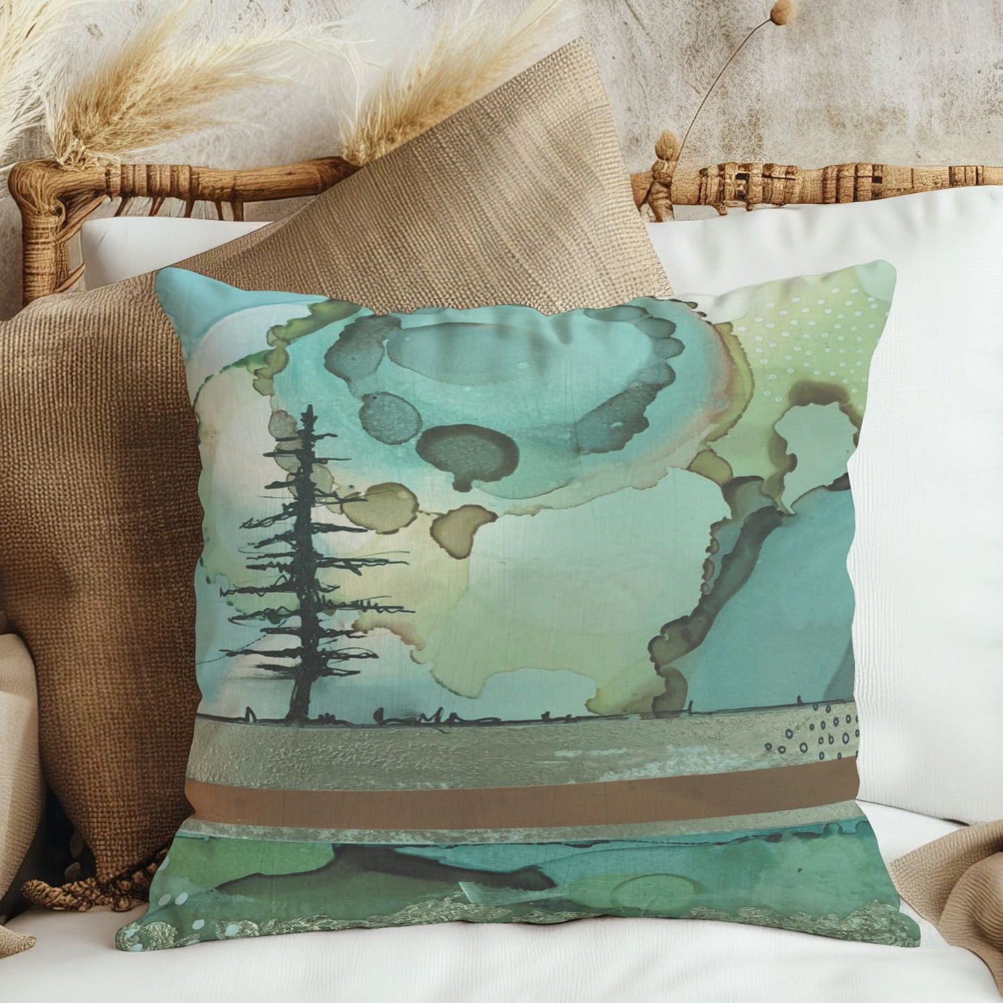 Tundra Burst Tree Pillow Cover