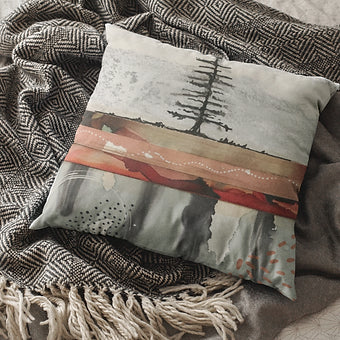 Red Spill Tree Pillow Cover
