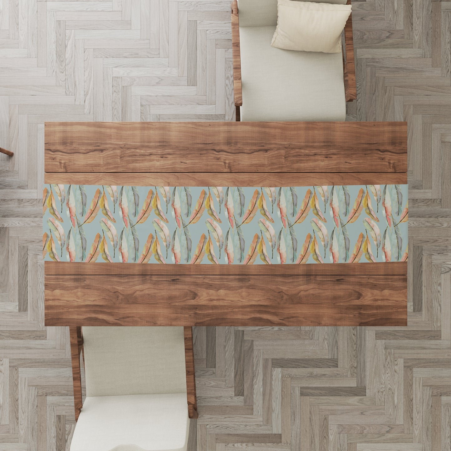 Blue Feather Whimsy Runner