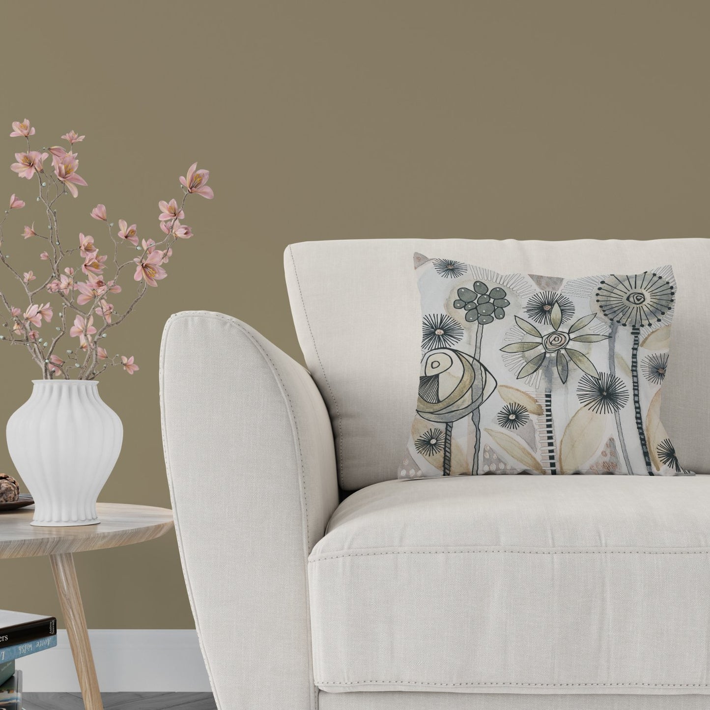 Garden Party Fawn Pillow Cover