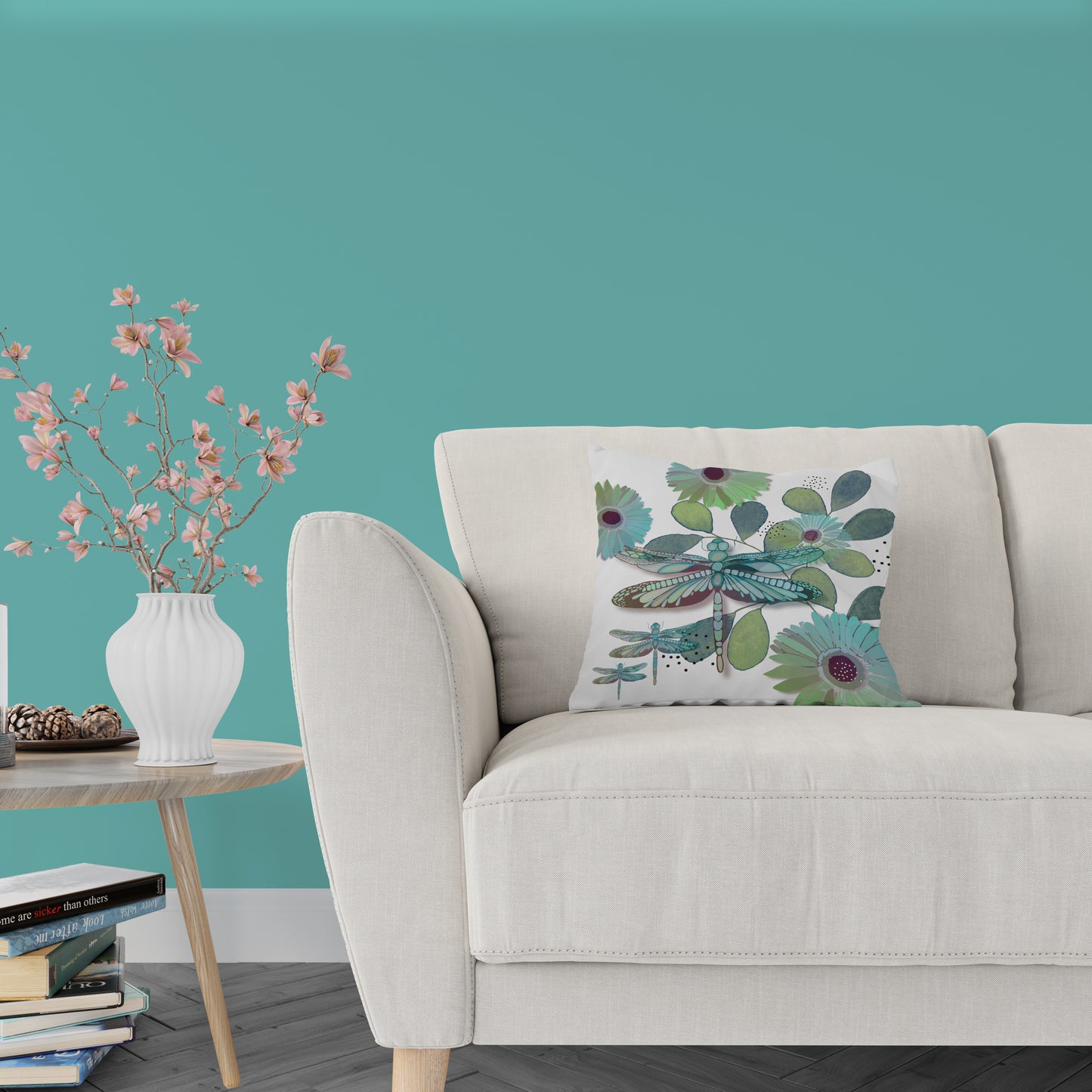 Turquoise Dragonfly Pillow Cover