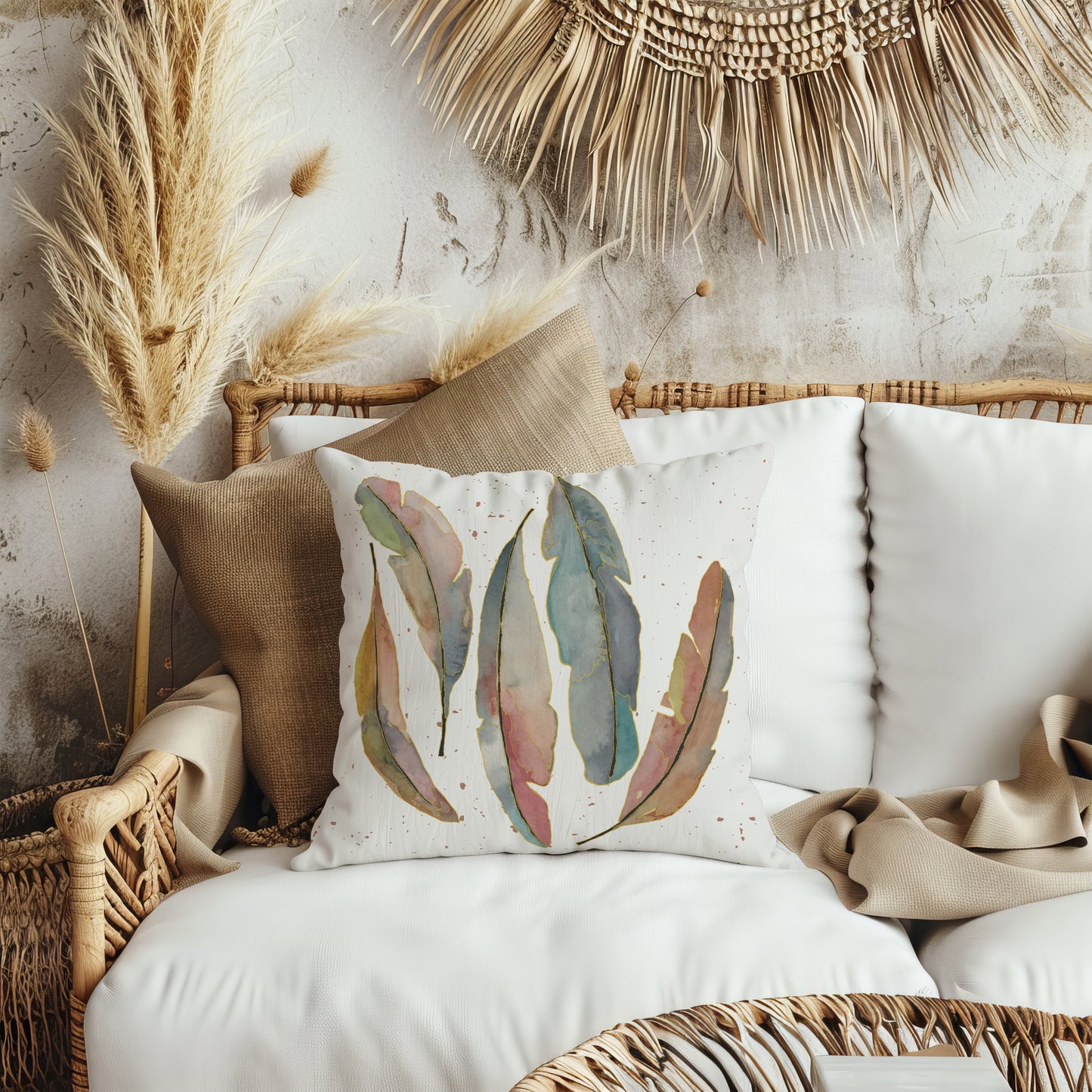 Feather Flint Pillow Cover
