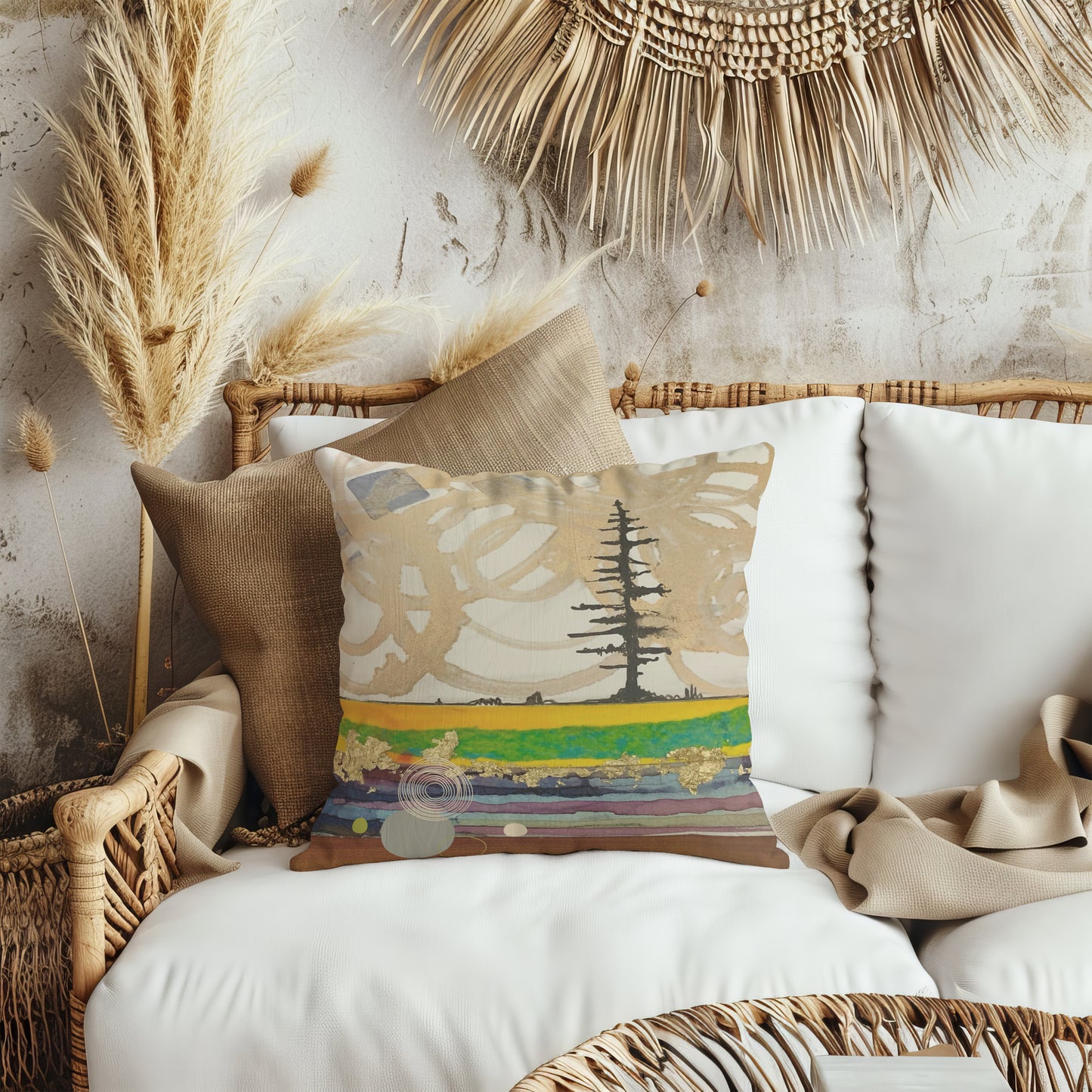 Gold Swirl Pillow Cover