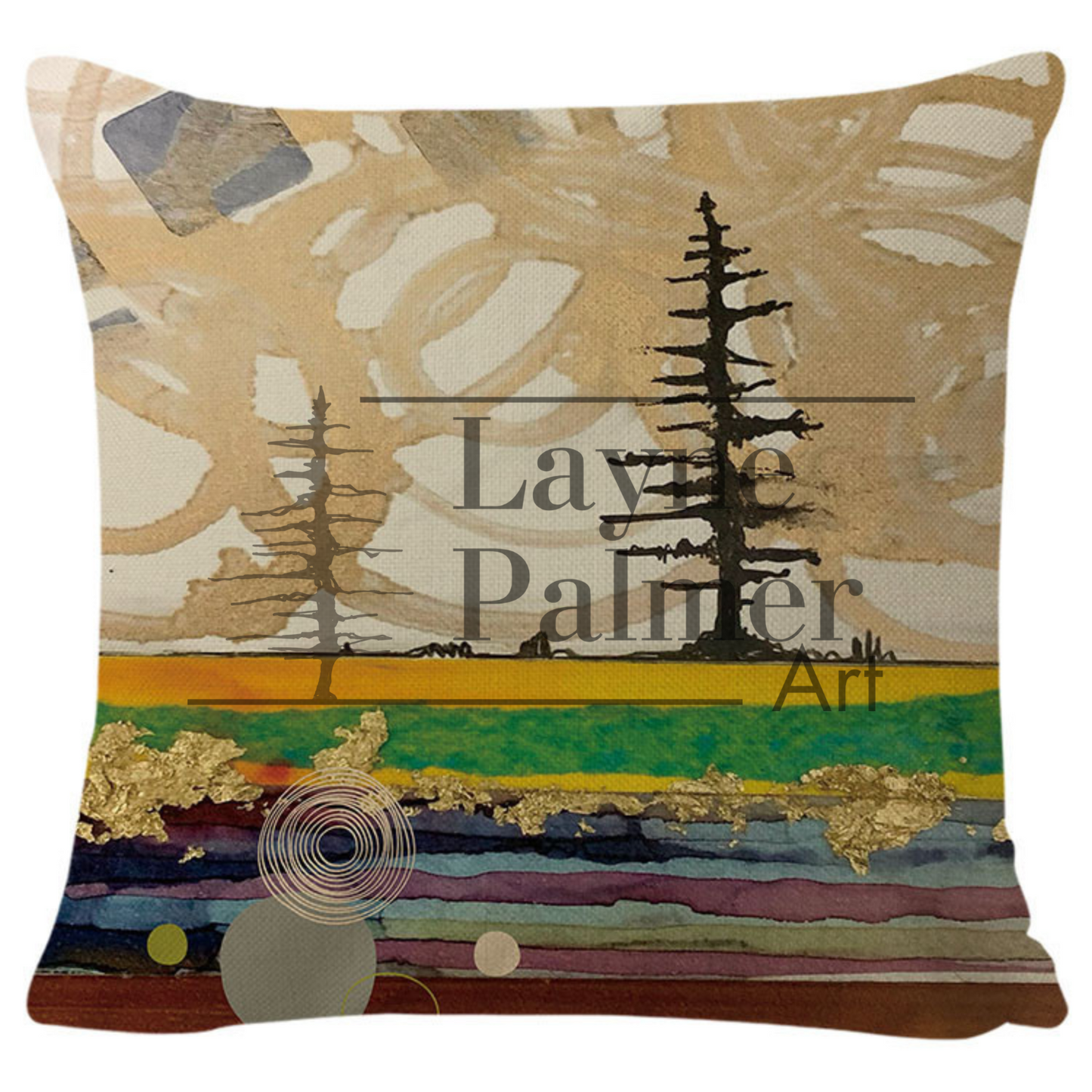 Gold Swirl Pillow Cover