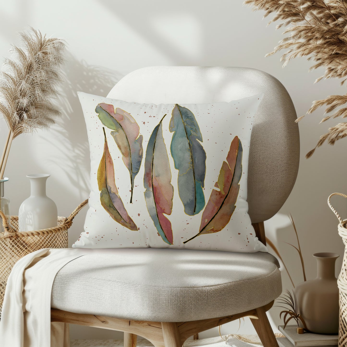 Feather Flint Pillow Cover