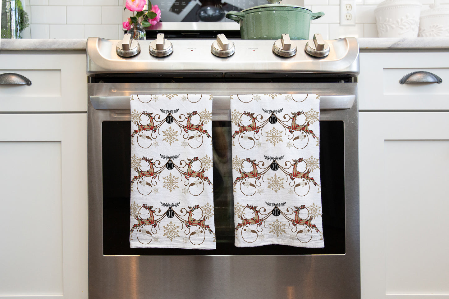 Reindeer Frolic Tea Towel