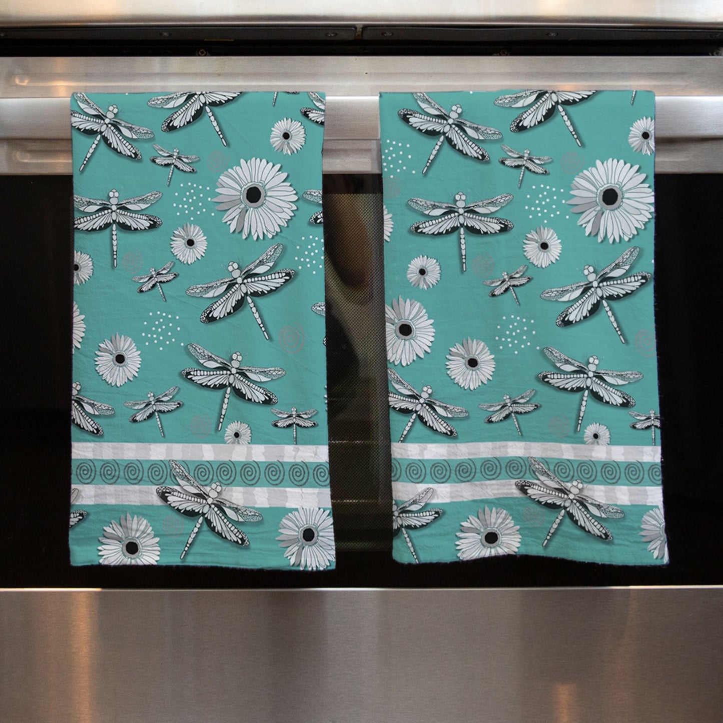 Dragonfly Aqua Tea Towel