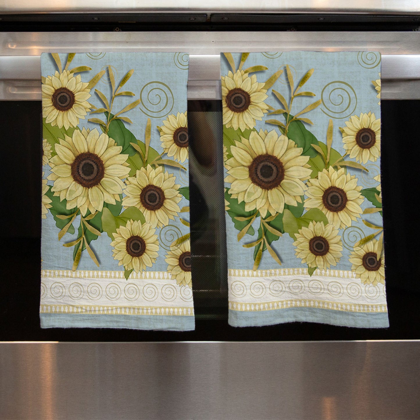 Sunflower Blue Tea Towel