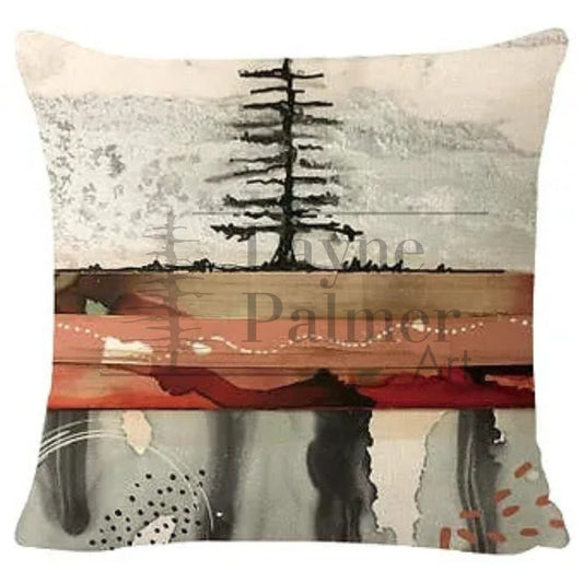 Red Spill Tree Pillow Cover