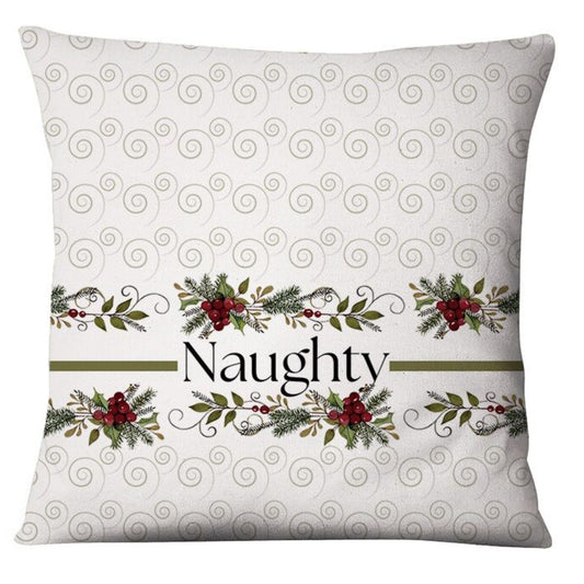Naughty/Nice Pillow Cover