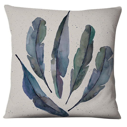 Feather Blue Pillow Cover