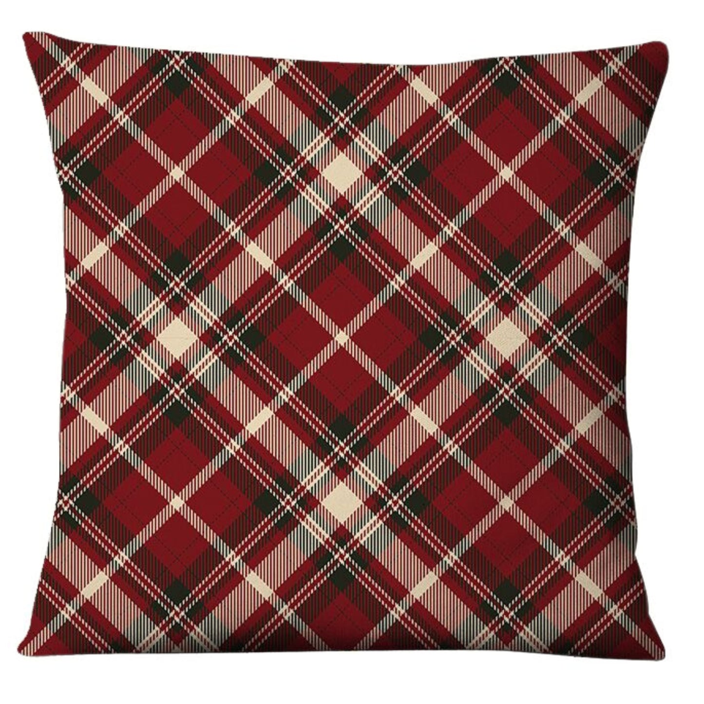Joyful Plaid Pillow Cover