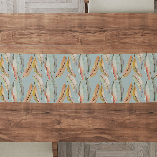 Blue Feather Whimsy Runner