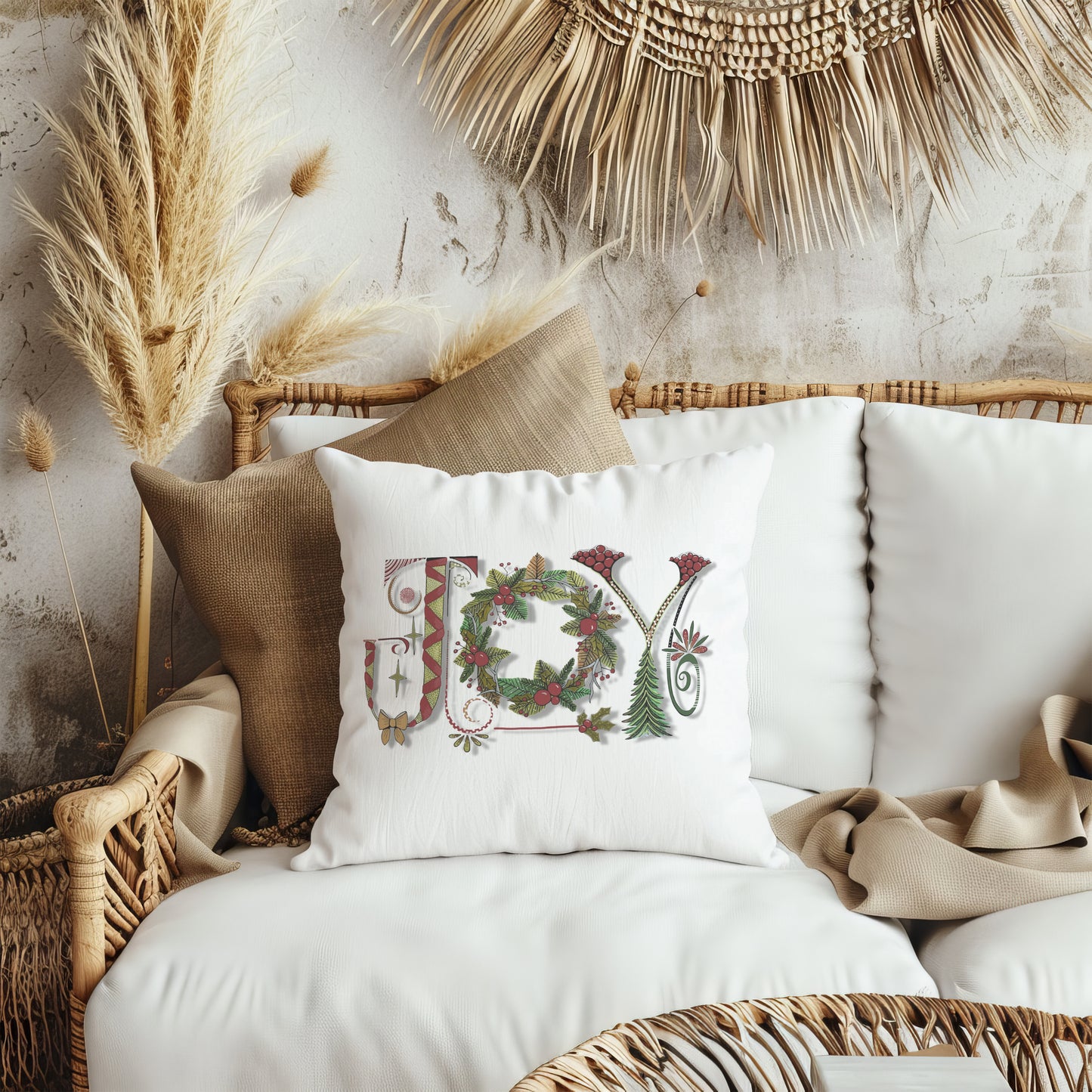 Joyful Plaid Pillow Cover