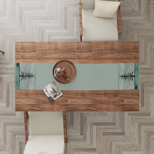 Nordic Green Tree Table Runner