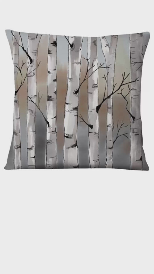 Birch Tree Pillow Cover