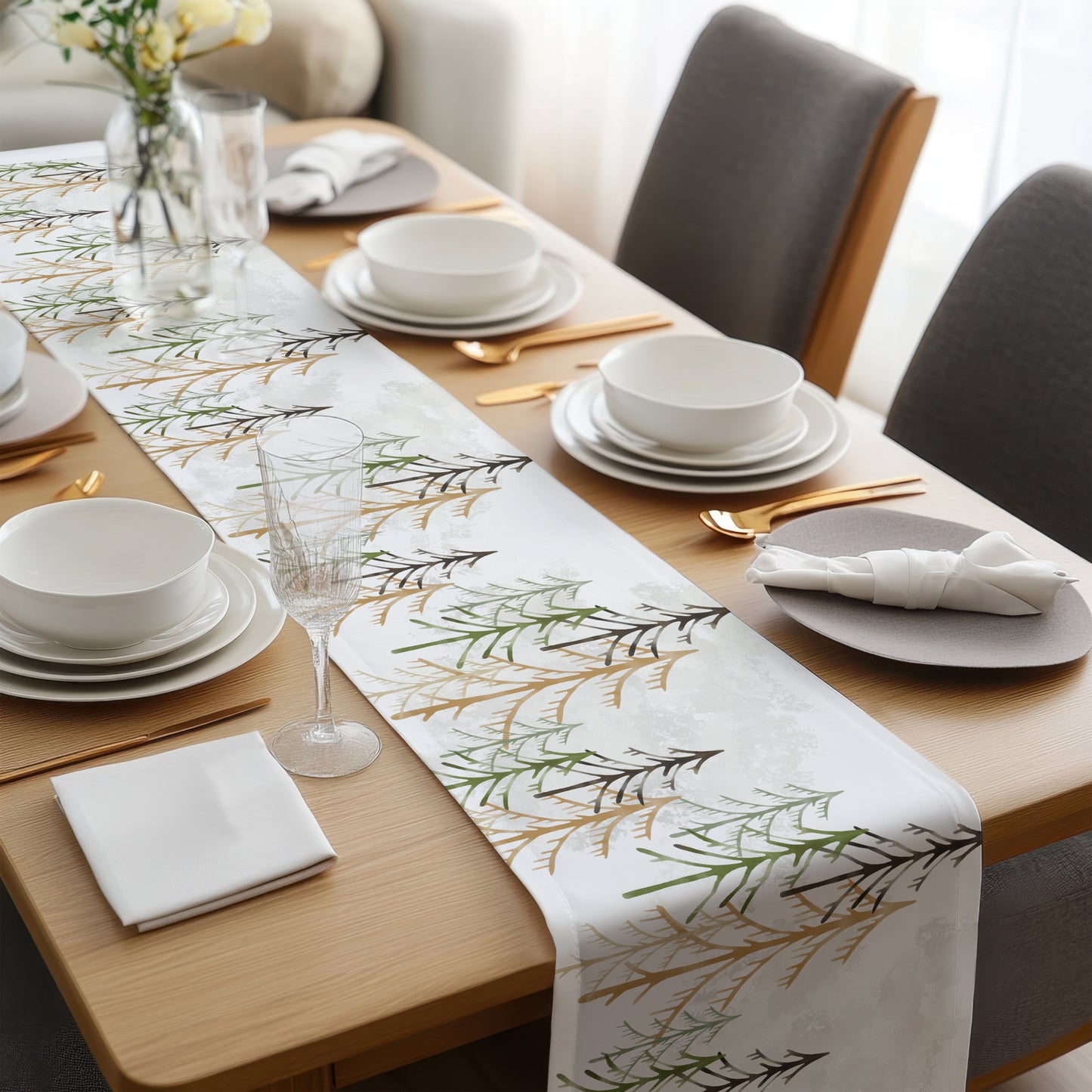 Silent Pine Green Tree Runner