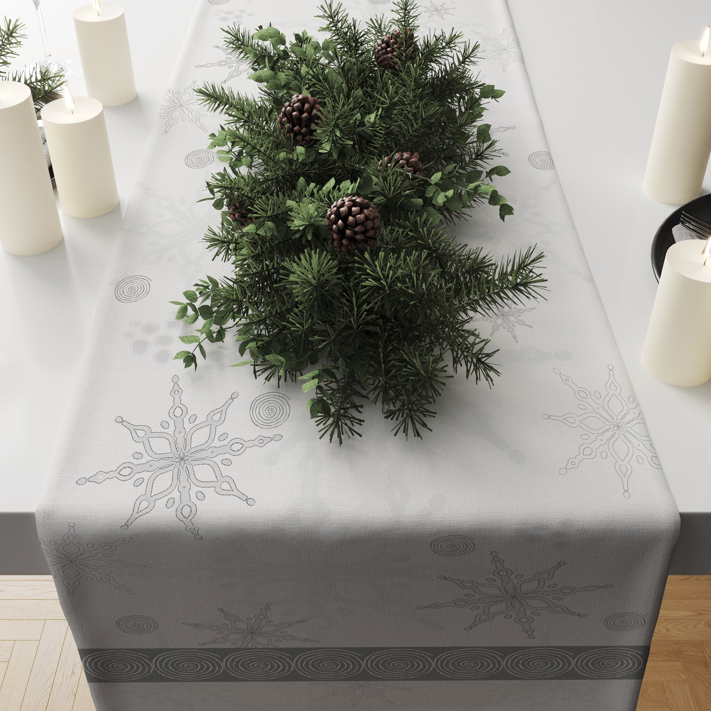 Fawny Snowflakes Table Runner