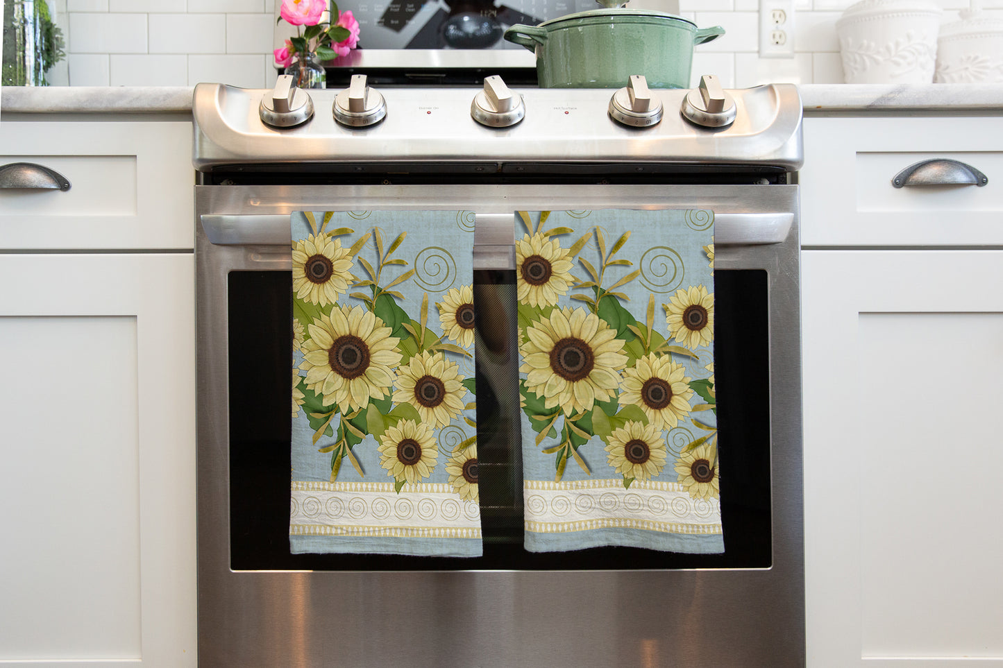 Sunflower Blue Tea Towel