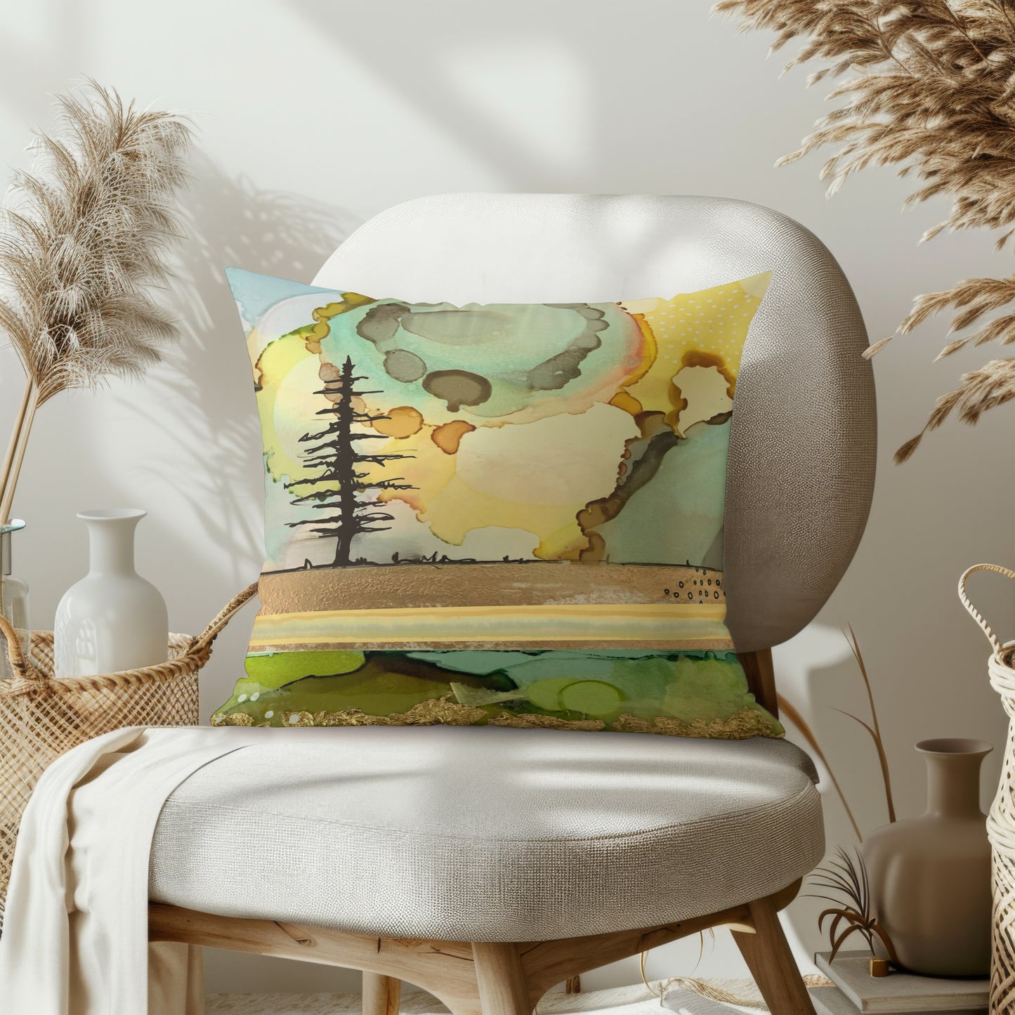Yellow Burst Pillow Cover